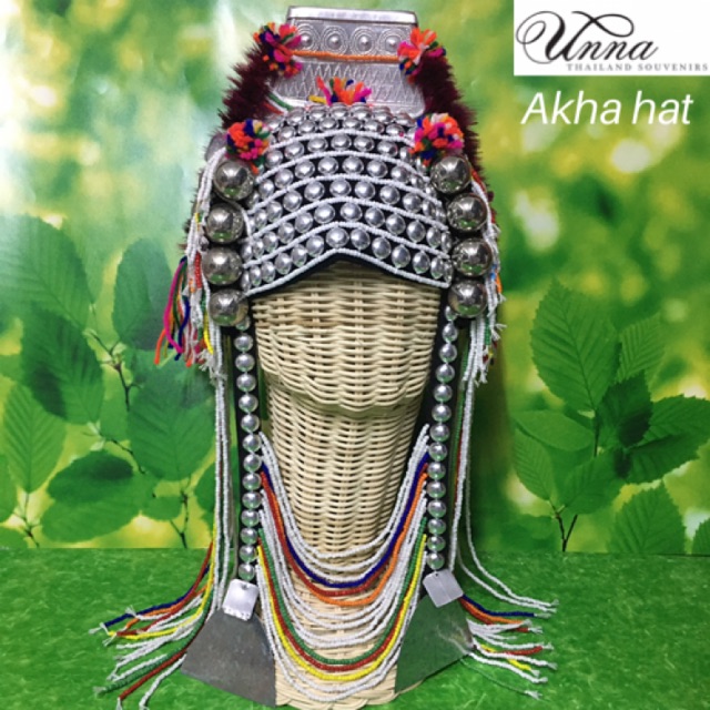 หมวกชาวเขา หมวกอาข่าสำหรับผู้หญิง งานแฮนด์เมดทั้งใบ Handmade hilltribe etnic akha hat