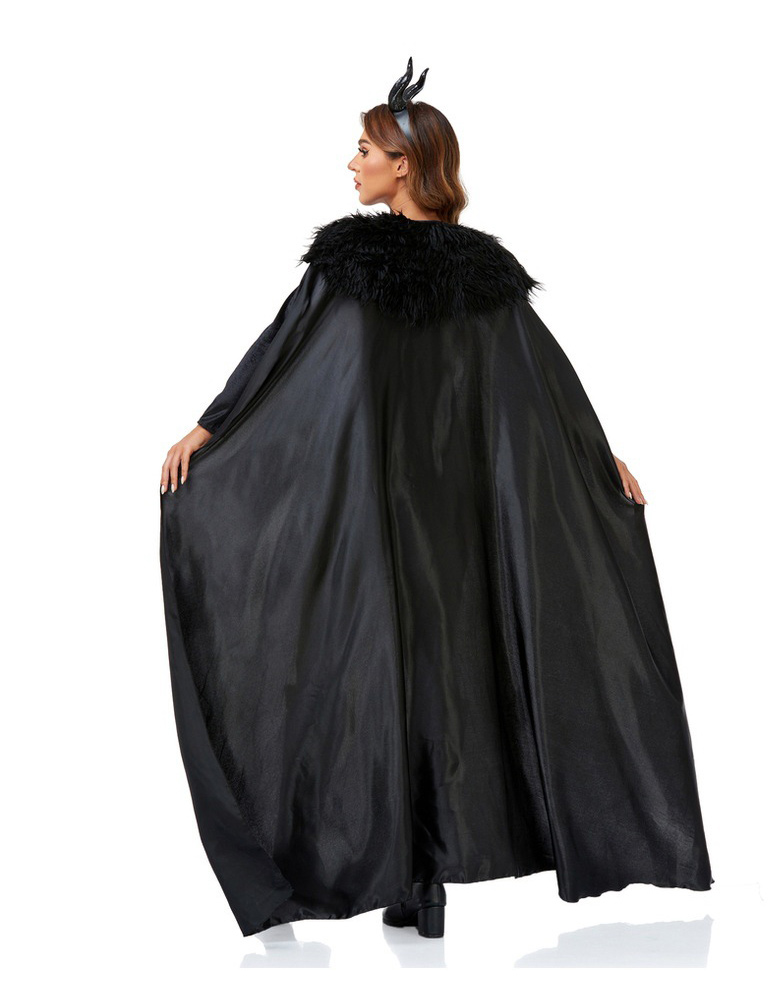 ชุดแม่มด ชุดมาเลฟิเซนต์ เดรสกำมะหยี่ พร้อมผ้าคลุมและที่คาดผม