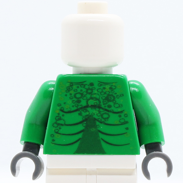 SP Alien with Scales and Muscles Outline on Front and Back Pattern / Green Arms / Dark Bluish Gray Hands