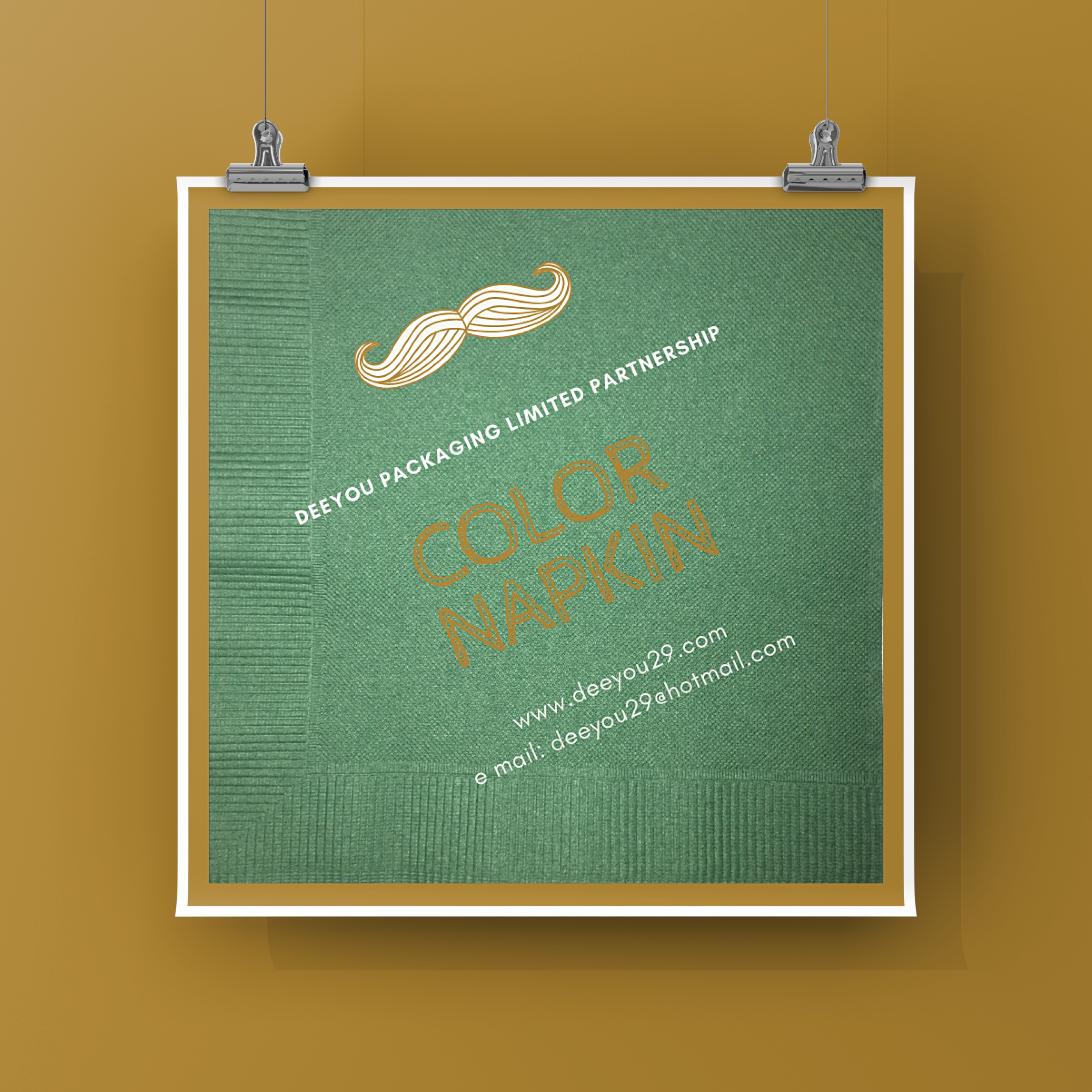 กระดาษเช็ดปากสีเขียว