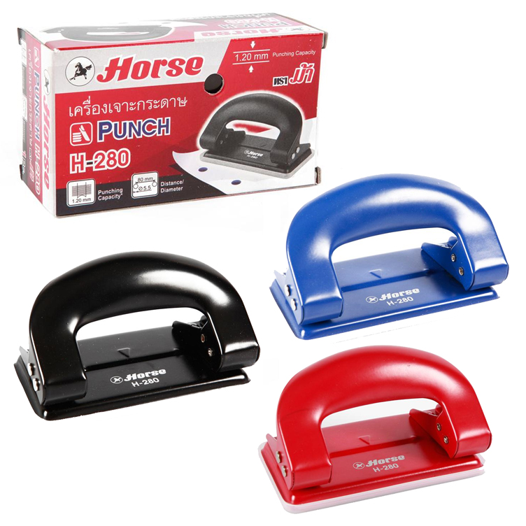 เครื่องเจาะกระดาษ ตราม้า H-280 (ขายยกแพ็ค6ตัว)