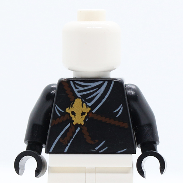 NJO Ninjago Brown Rope, Gold Medallion and Black Undershirt Pattern / Black Arms / Black Hands