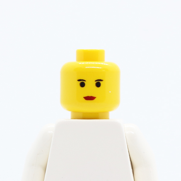 Female with Red Lips, Small Eyebrows Pattern - Blocked Open Stud