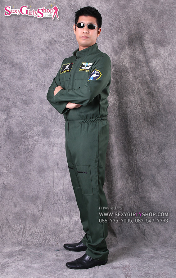 ชุดแฟนซี ผู้ชาย ชุดคอสเพลย์ Cosplay ชุดฮาโลวีน - ชุดทหาร Top gun ท๊อปกัน ชุดนักบิน F16