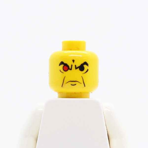 Male Angry Eyebrows and 1 Red Eye Pattern - Blocked Open Stud