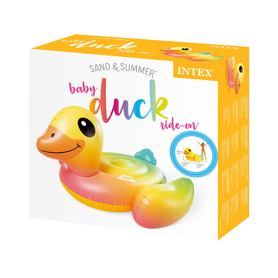 Intex เป็ดยักษ์สีรุ้งขนาดใหญ่ Inflatable Giant Rainbow Duck Float