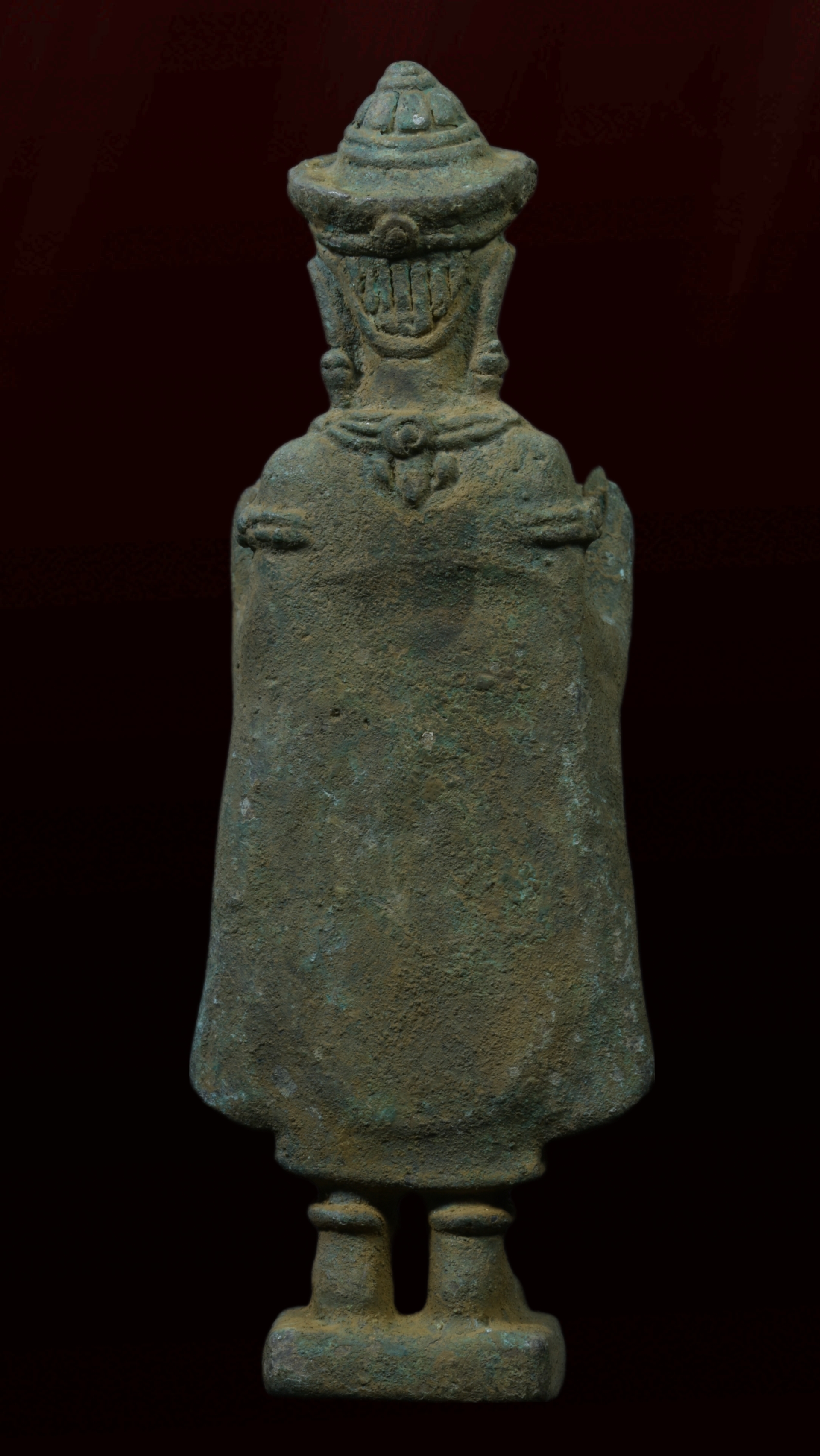 พระปางยืนห้ามสมุทร เนื้อสำริด สนิมเขียว