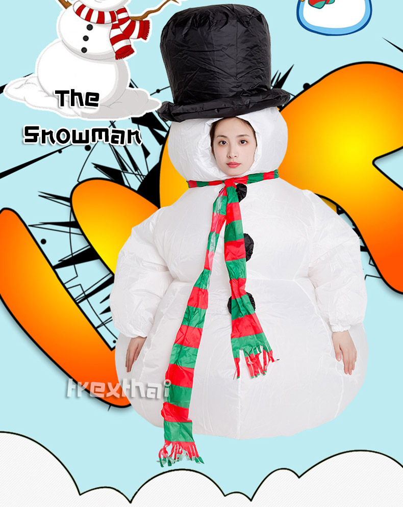 ชุดมาสคอตสโนว์แมน ชุดแฟนซี ชุดคอสเพลย์สำหรับผู้ใหญ่สูง 140-190 ซม. (Snow Man)