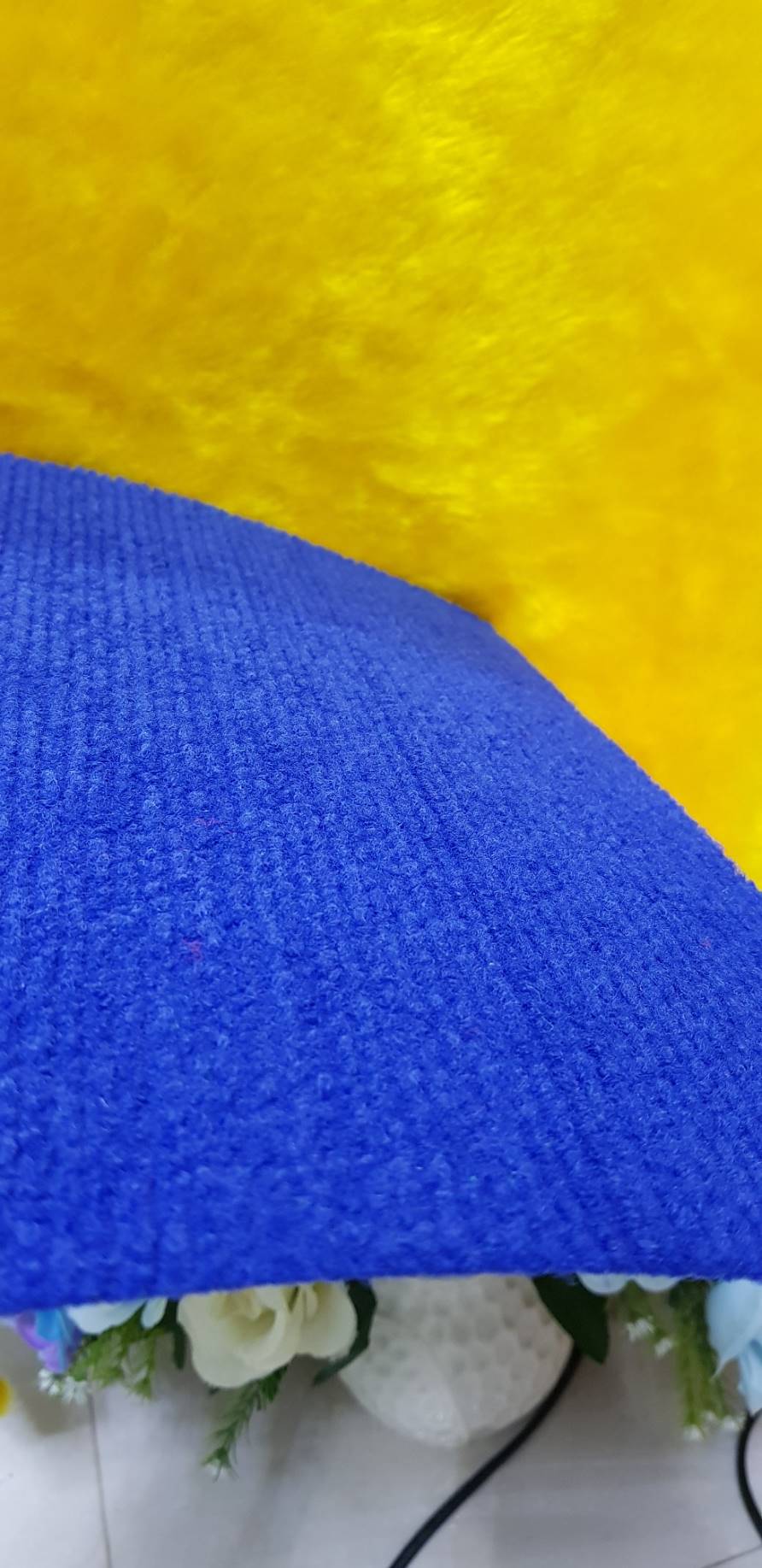 พรมขนห่วง ชนิดพรมอัดลอน พรมลูกฟูก สีน้ำเงินสด