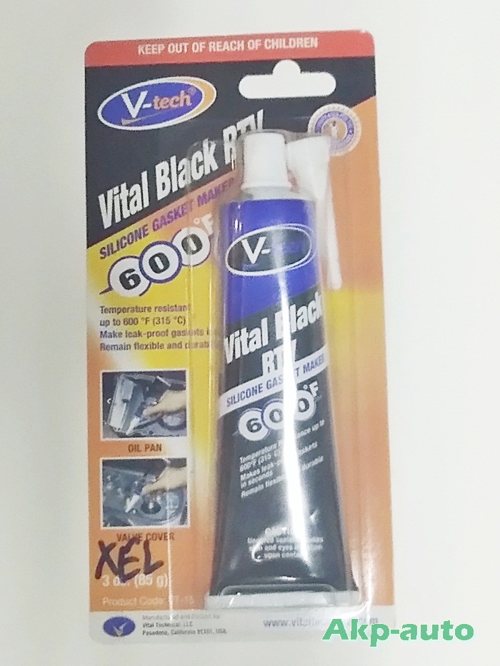 V-tech ปะเก็นเหลว Vital Black RTV silicone gasket maker 600 ํF