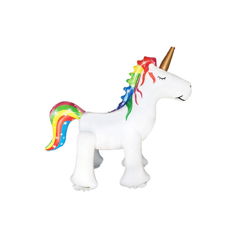 ห่วงยางยูนิคอร์น หางรุ้ง สามารถพ่นน้ำออกได้ Inflatable Water Spray Giant Rainbow Unicorn
