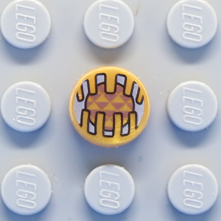 Tile, Round 1 x 1 with Electronic Eye Pattern