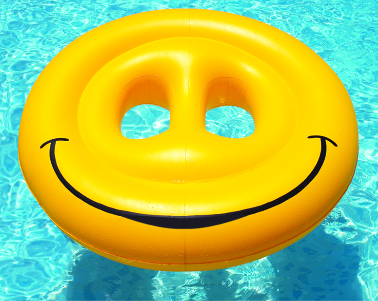 ห่วงยาง หน้ายิ้ม Inflatable Smiley Face Ring Float