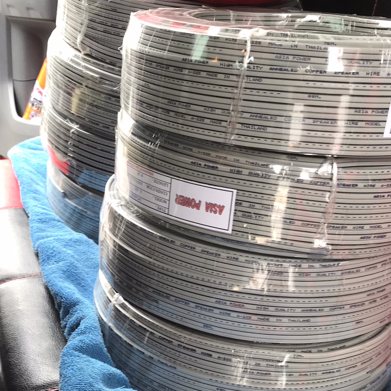 สายลำโพงอ่อนสีเทาขนาด 2 x 2.5 mm. SPEAKER WIRE A-225 ม้วน 90 เมตร