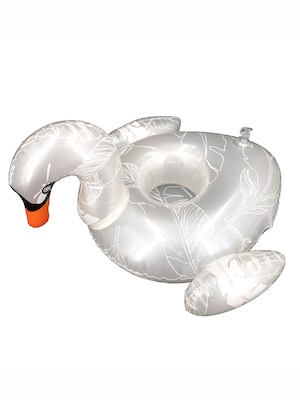 ที่วางแก้วเป่าลม หงส์ขาว Inflatable Swan White Cup Holder