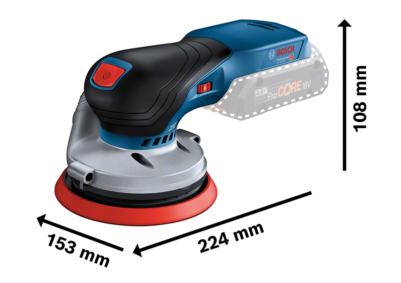 Bosch รุ่น GEX 18V-125 เครื่องขัดกระดาษทรายระบบลูกเบี้ยวแบบไร้สาย