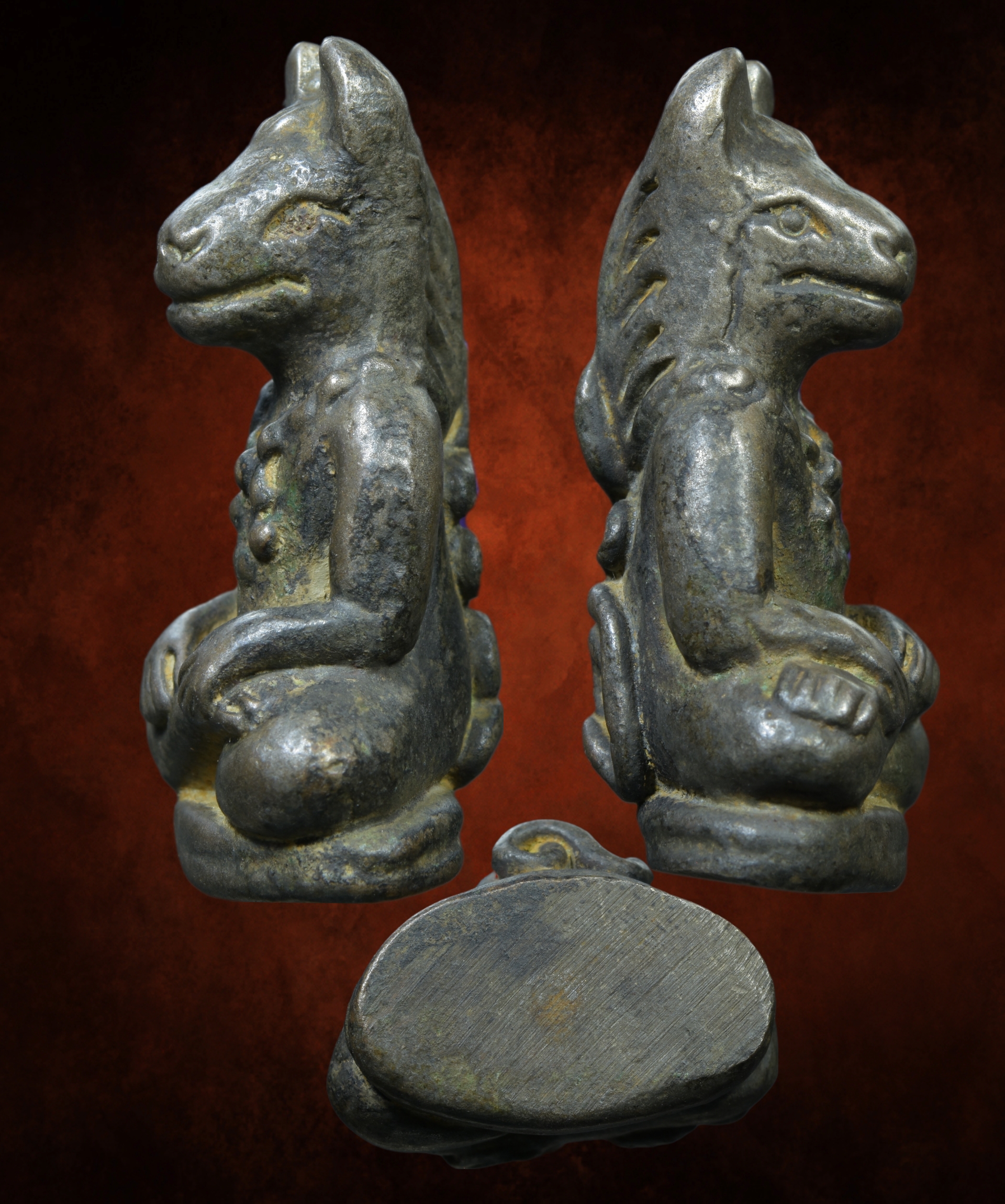 รูปหล่อพระฤาษีหน้าม้า เนื้อสำริดเงิน