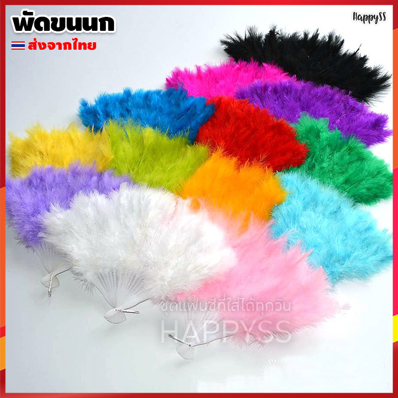 พัดขนนก พัดจีน พัดญี่ปุ่น พัดแฟนซี มีหลายสีให้เลือก