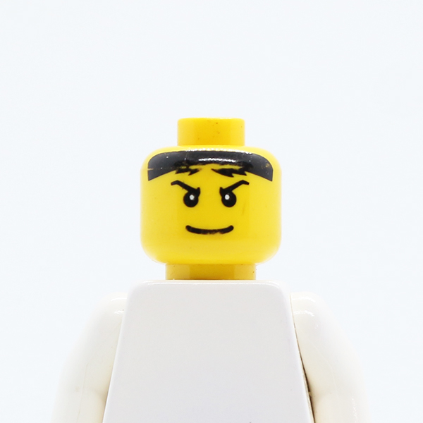 Male Pupils, Black Hair, Eyebrows and Wide Smile Pattern (Jayko) - Blocked Open Stud
