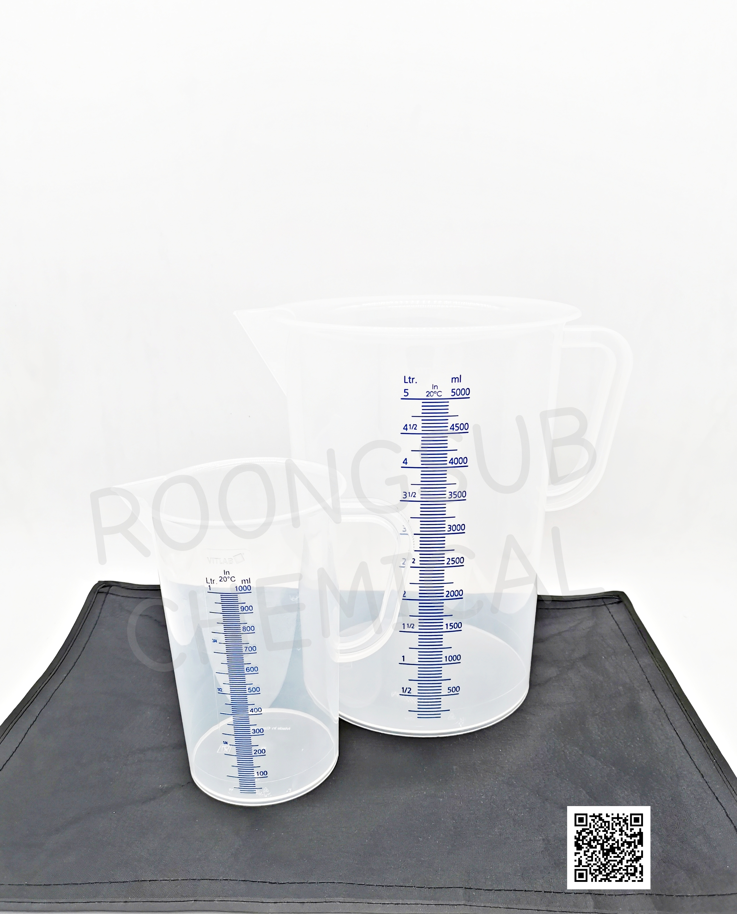 BEAKER PP BLUE SCALE WITH HANDLE VITLAB
