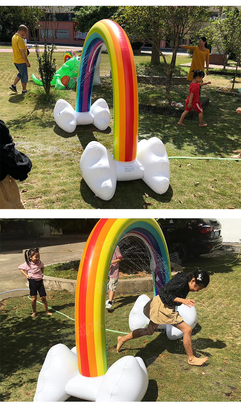 เป่าลมสายรุ้ง พ่นน้ำ Inflatable Rainbow Cloud Water Spray Toy