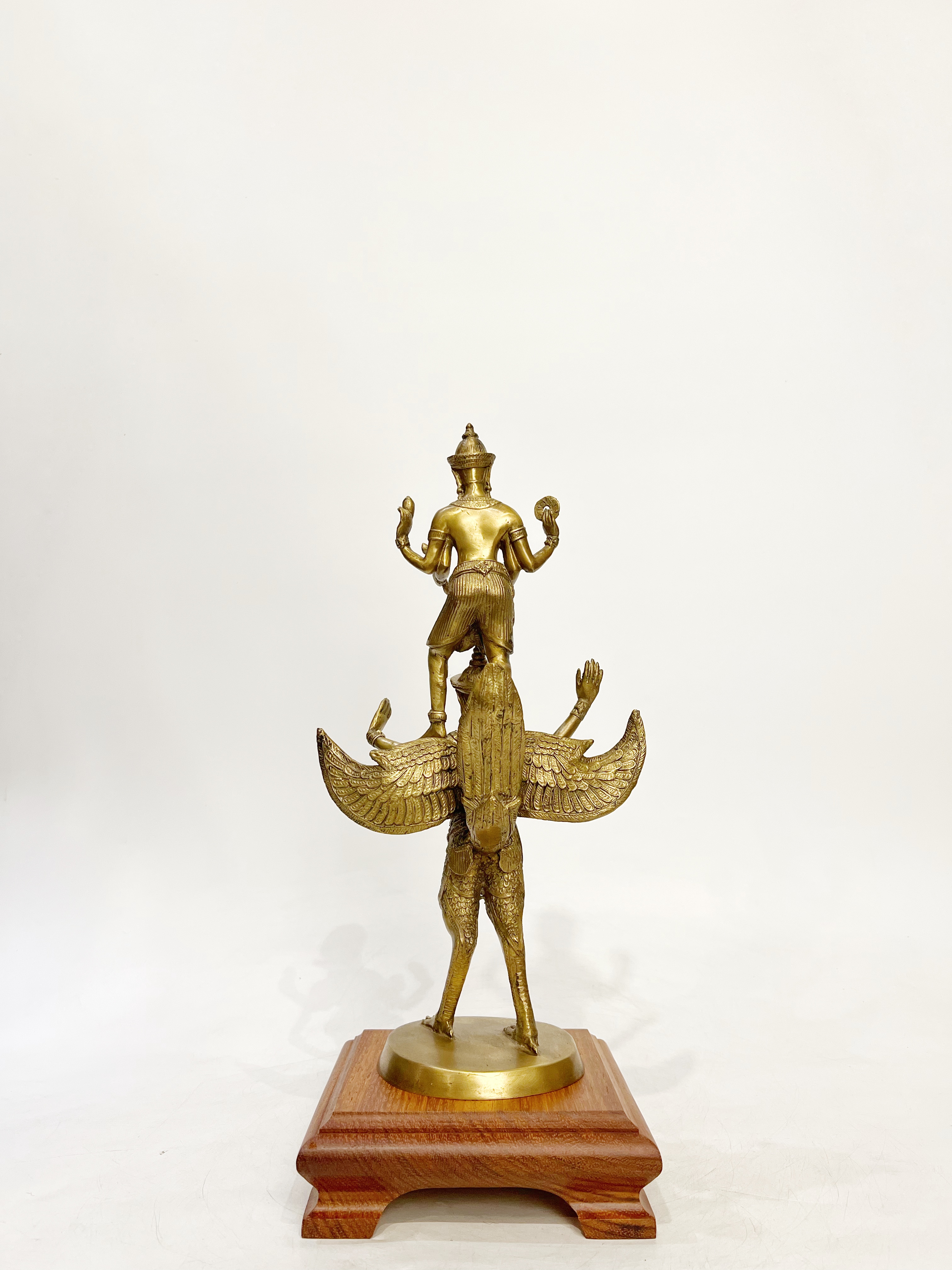 พระนารายณ์ทรงครุฑ สูง 14 นิ้ว พร้อมฐานไม้มะค่า