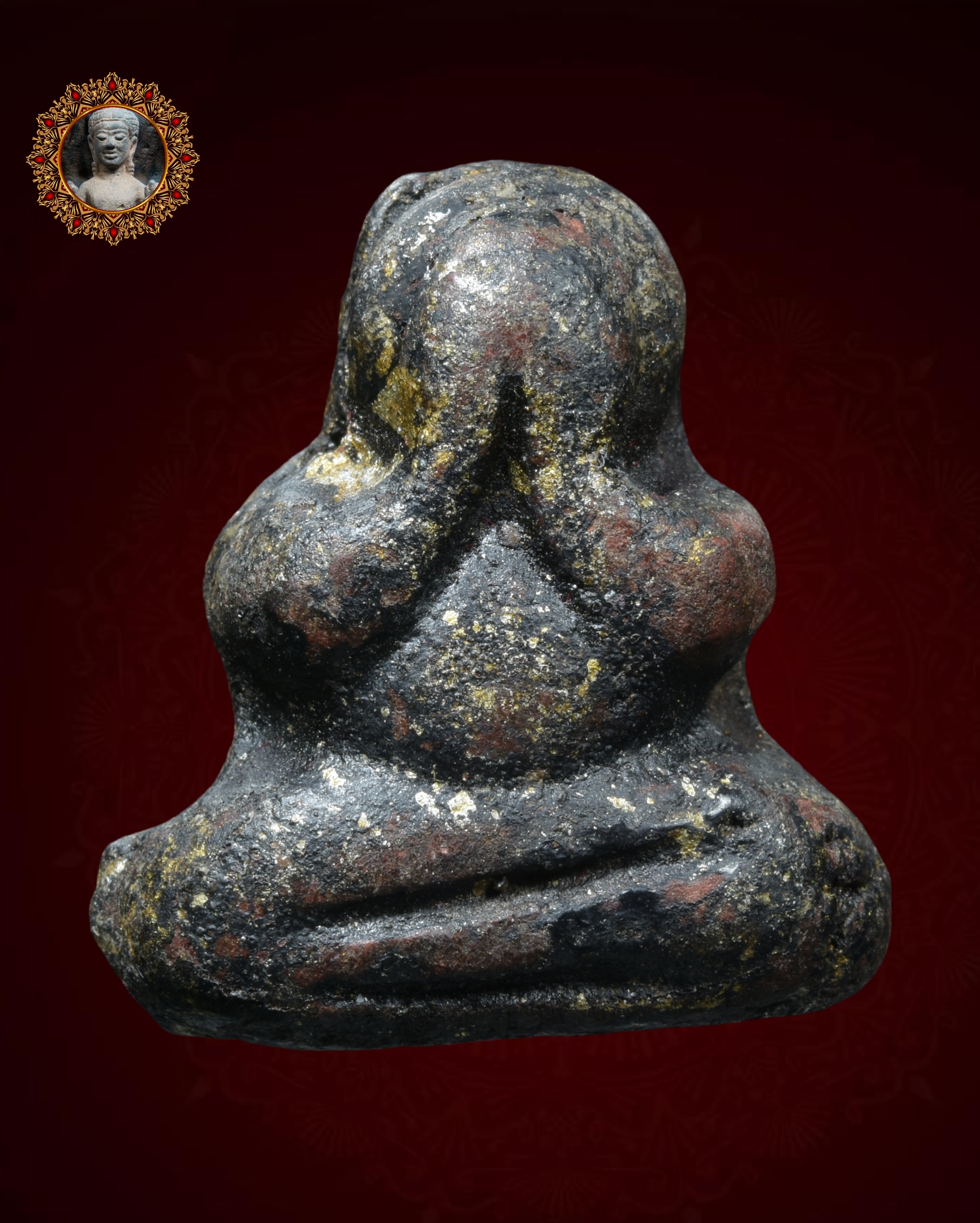 พระปิดตาหลวงพ่อทองสุข เนื้อผงคลุกรัก