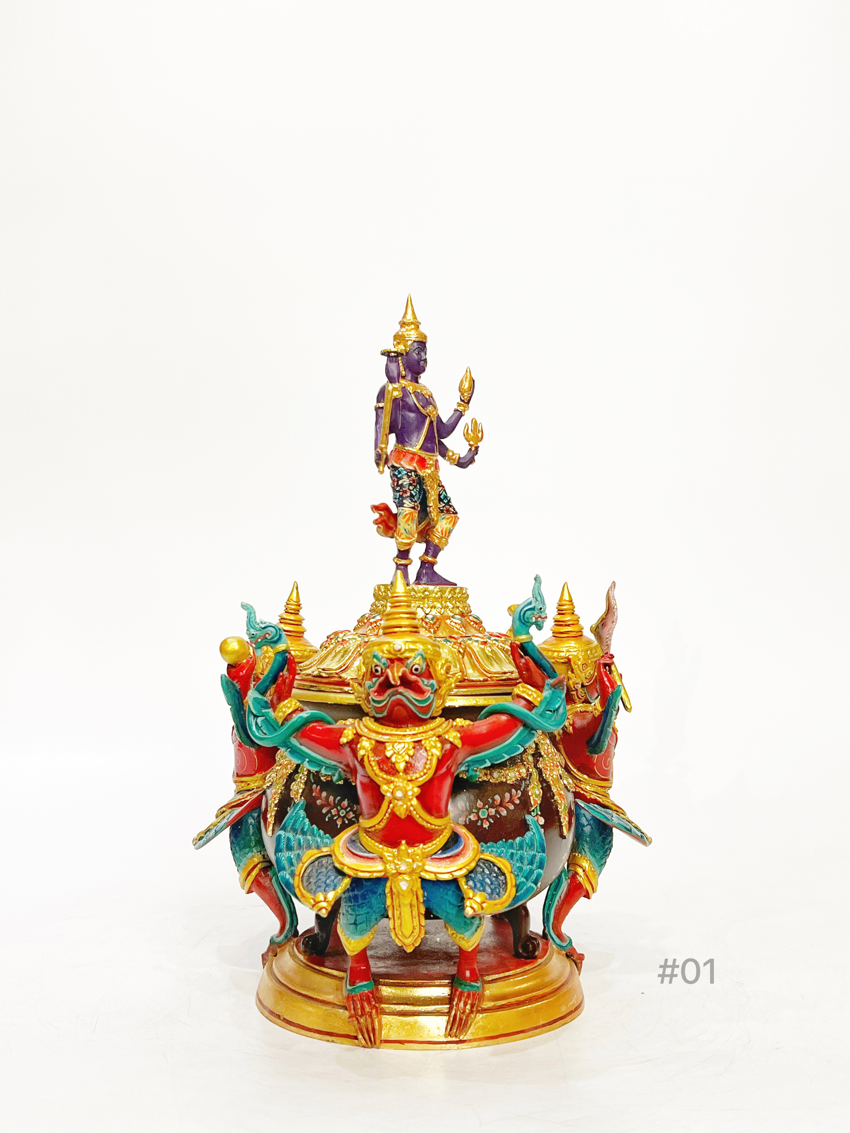 บาตรน้ำมนต์ พระนารายณ์ทรงครุฑ สูง 12 นิ้ว (#01)