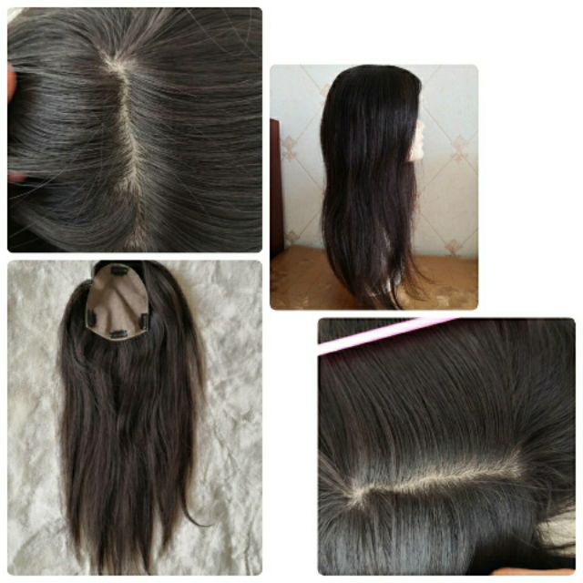 วิกผมปิดผมบาง วิกผมทอมือ ทอปเปอร์ผมแท้100% ฐานsilk มีหนังศีรษะทุกมุม