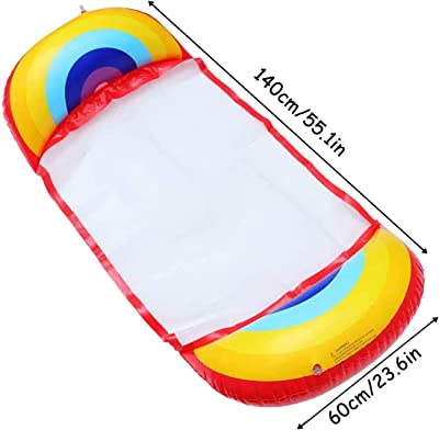 แพยางนั่งเดี่ยว ลายสายรุ้ง Inflatable Rainbow Hammock Pool Float