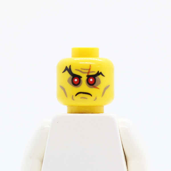 CS13 Black Eyebrows, Red Sunken Eyes, Scar over Left Eye, Cheek Lines and Wrinkles Pattern - Hollow Stud