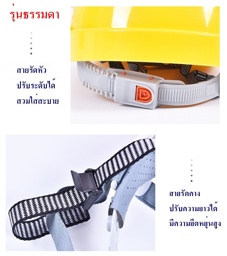 หมวกนิรภัยพลาสติก ABS อย่างดี เกรดA+พัดลมโซล่าเซลล์