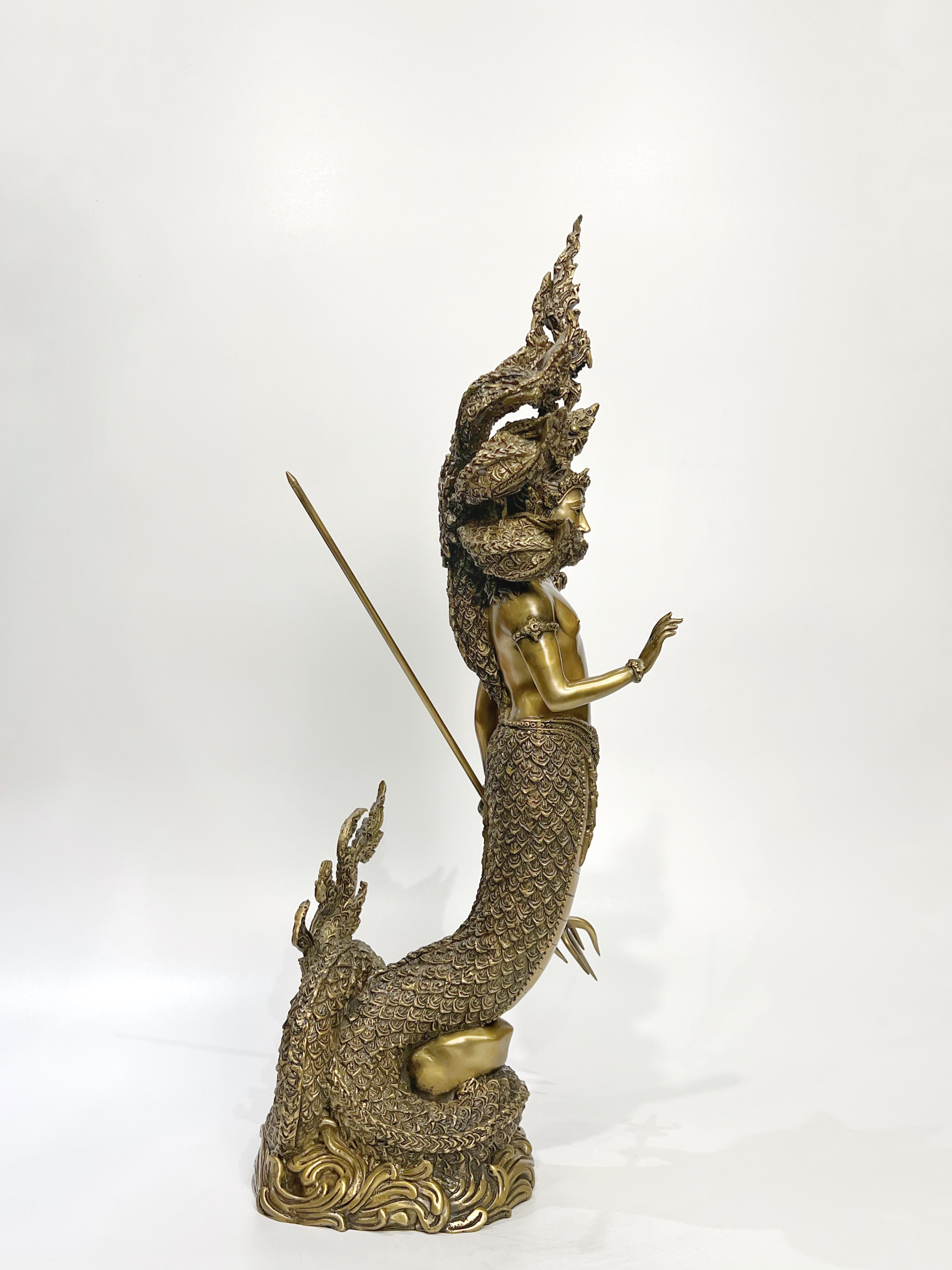 ปู่นาคราช ทรงตรีศูล หน้าตัก 9 นิ้ว (ปรก 7 เศียร)