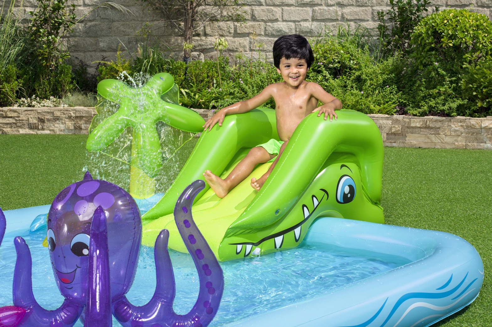 Bestway ชุดสระน้ำเด็ก โลกใต้ทะเล พร้อมสไลเดอร์ Inflatable Bestway Sea World Baby Pool Set with Slide