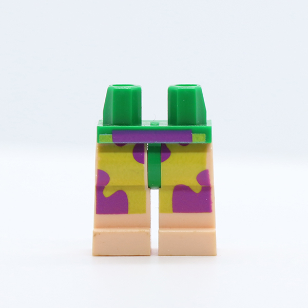 Hips and Light Nougat Legs with Purple Flowers on Lime Shorts Pattern (Patrick)