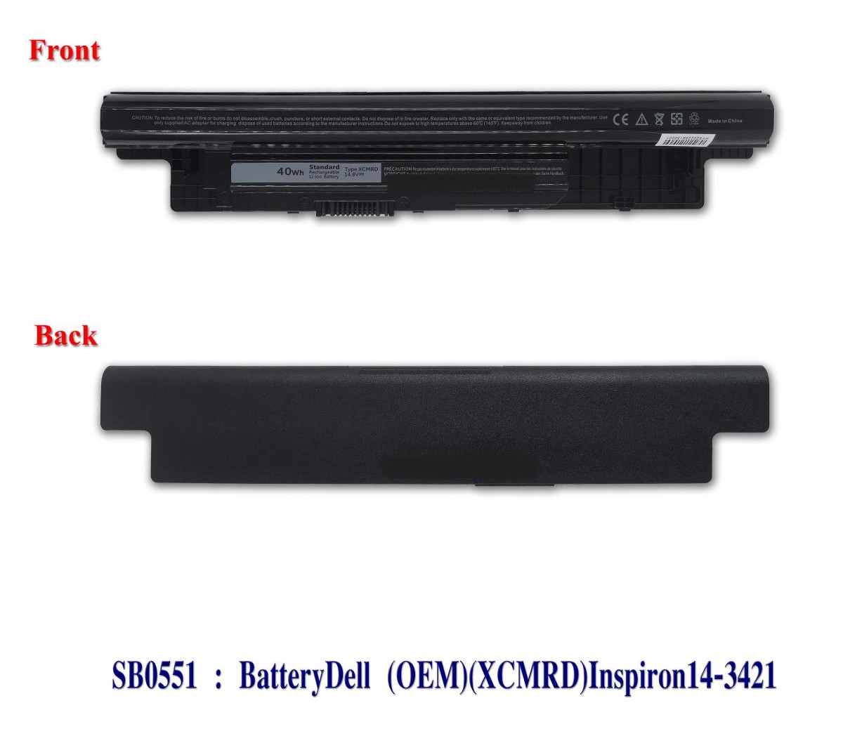SB0551 - BatteryDell(OEM)(XCMRD)14-3421,14R-5421,14R-5437,15-3521,15R-5521,15R-5537,15-3521,15-3531 Inspiron 17-3721,17-3737,17R-5721,17R-5737 Latitude 3440,3540,Vostro 2421,2521,3537,3542,14R-3421,14R-5421,3437,Impiron 14-7000,15-300