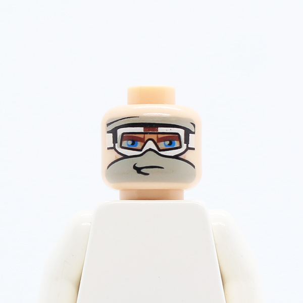 Dual Sided Thick Eyebrows, Blue Eyes, Scar and Lines / Snow Goggles and Gray Bandana Pattern (SW Anakin) - Blocked Open Stud