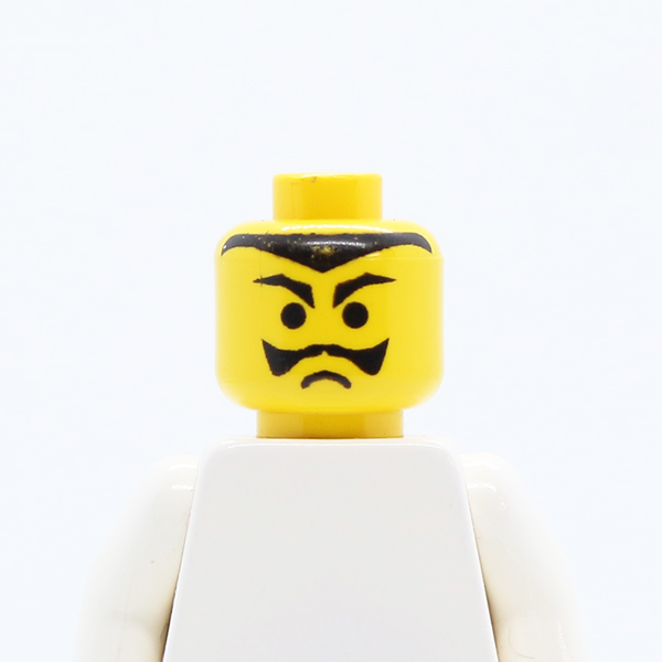 Moustache Frown and Pointed Eyebrows and Hairline Pattern - Blocked Open Stud
