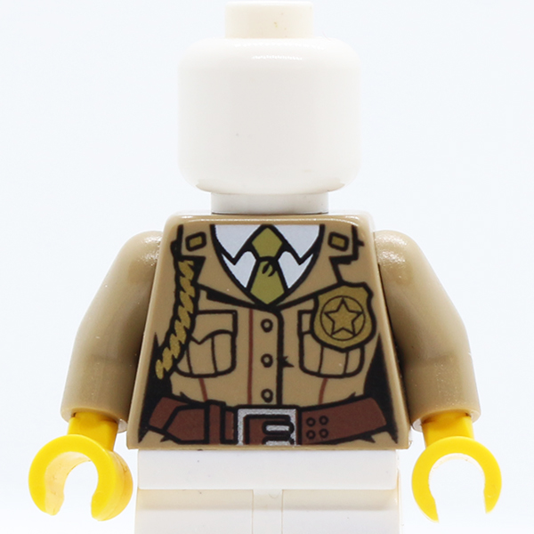 Jacket with Pockets, Gold Badge and Braid, Olive Green Tie Pattern / Dark Tan Arms / Yellow Hands