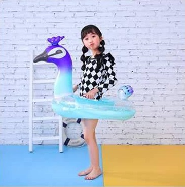 ห่วงยางนกยูง กลิตเตอร์ สำหรับเด็ก 6 เดือน-6 ปี Inflatable Baby Peacock 6 months-6 years Pool Float