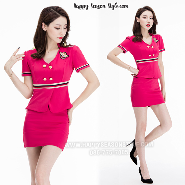 ชุดพนักงาน ชุดยูนิฟอร์ม ชุดแอร์ แอร์โฮสเตท พนักงานต้อนรับ พีอาร์