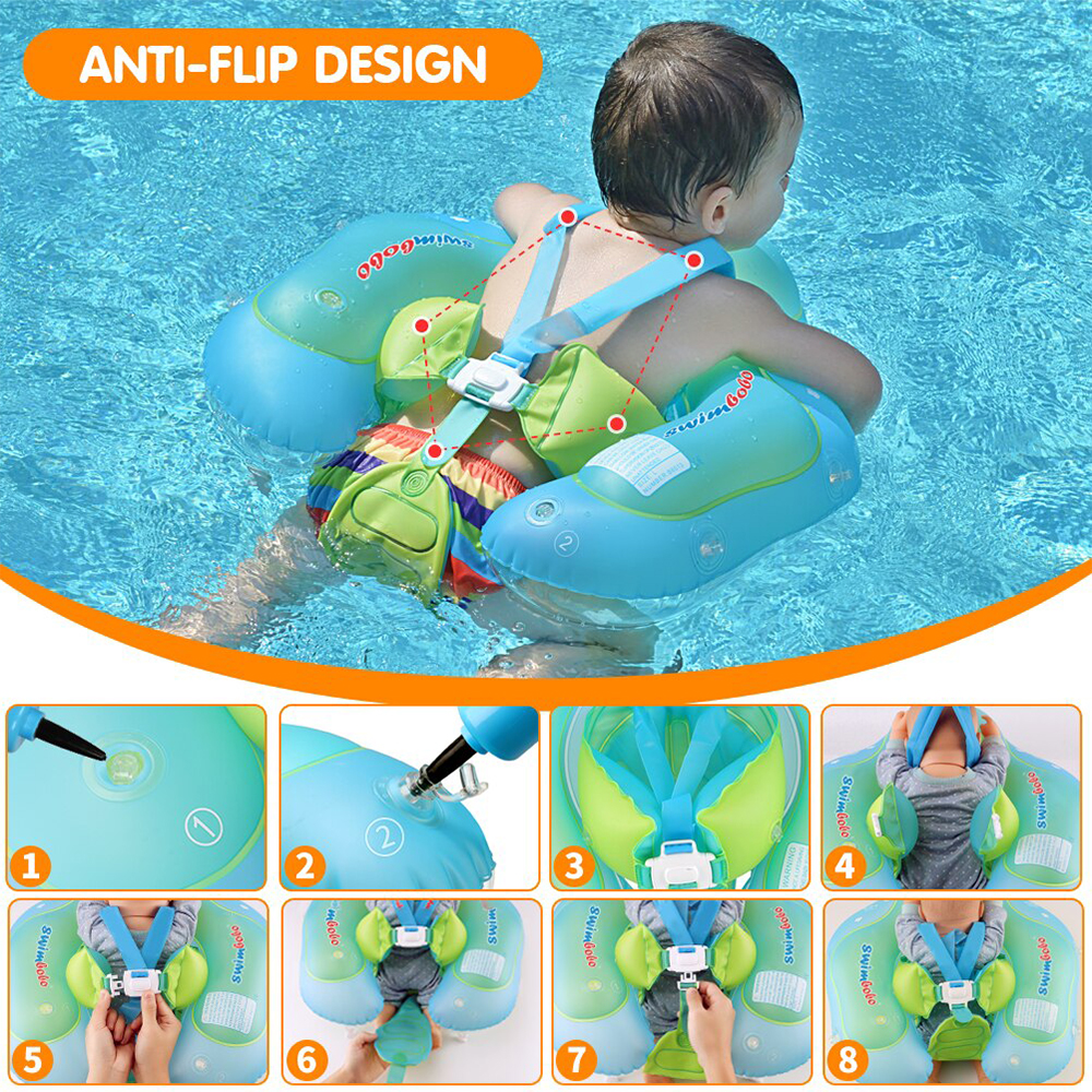 Swimbobo Baby Swim Float Kids Inflatable Swimming Ring ห่วงยางพยุงตัว มีที่ล๊อค สำหรับเด็กตั้งแต่ 3 เดือน - 6 ปี