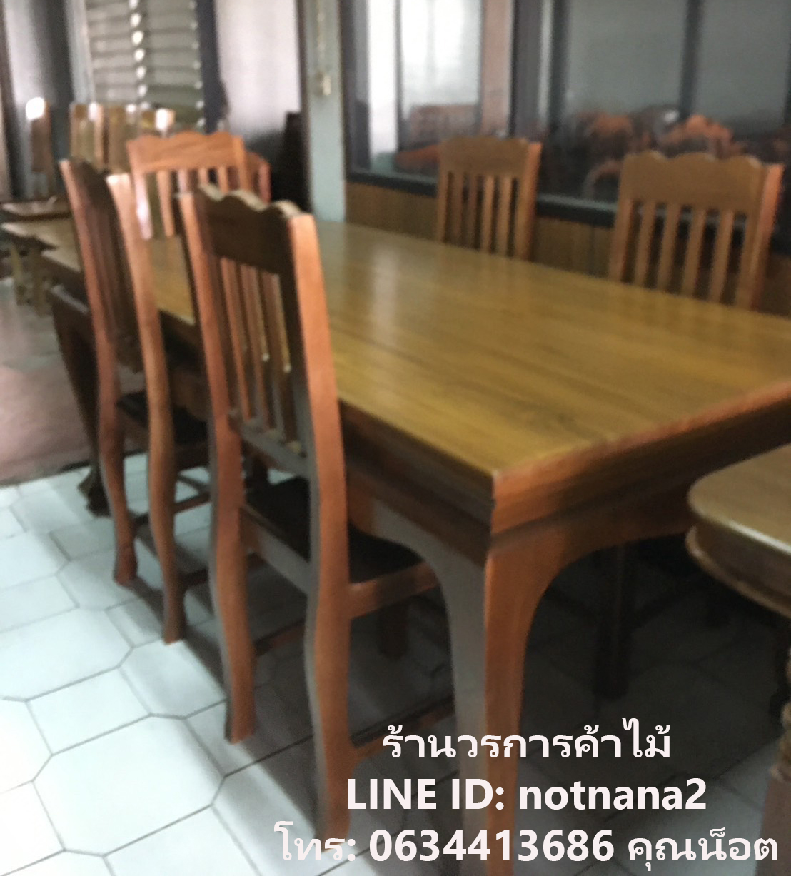 ชุดโต๊ะไม้สักเก้าอี้ไม้สักรหัสAA265