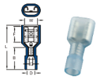 หางปลาเสียบแบน ตัวเมียหุ้มเต็มแบบใส,NYLON-FULLY INSULATED FEMALE DISCONNECTORS
