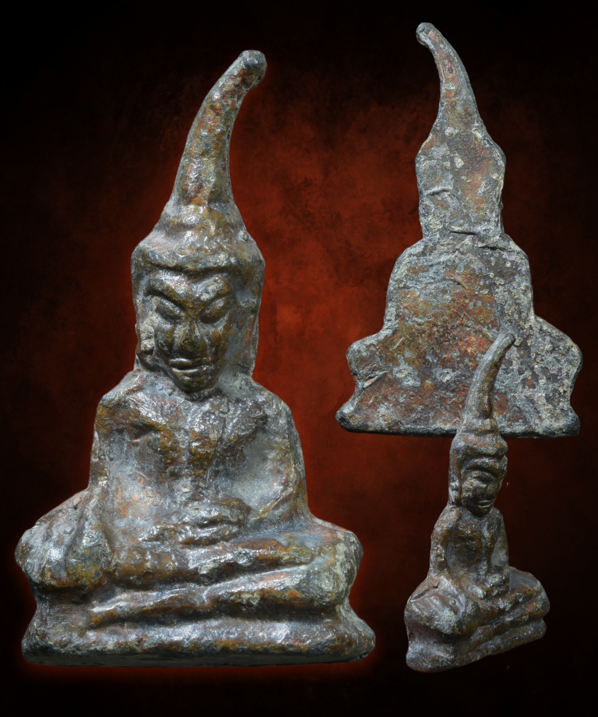 พระท่ากระดาน เนื้อชินตะกั่ว สนิมแดง