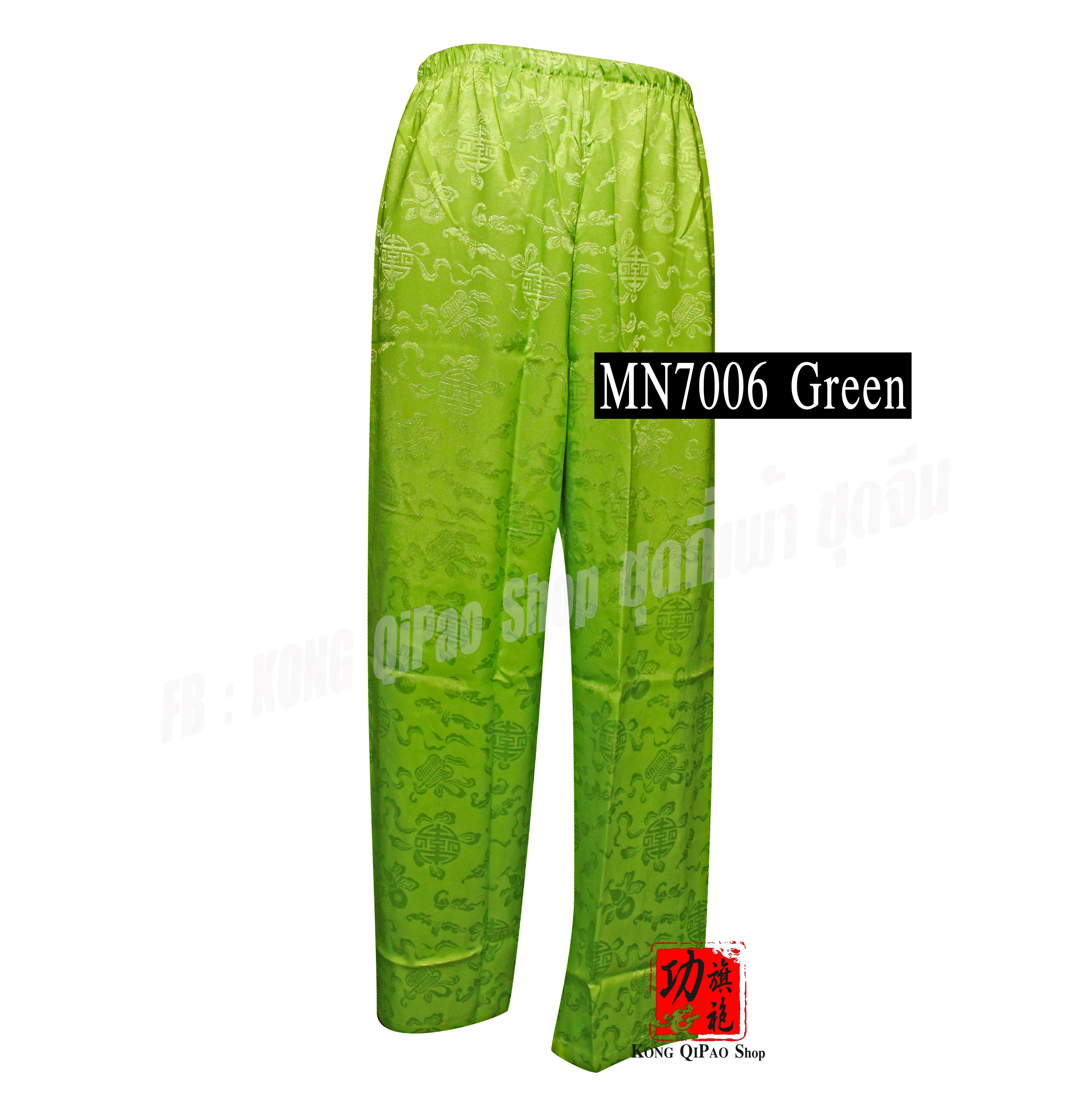 MN7006 กางเกงจีนผู้ชาย ลายพัดจีน