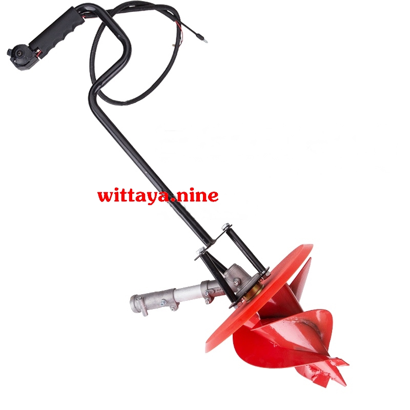 หัวเจาะดิน ดอกสว่านเจาะดิน(สำหรับเจาะดินอ่อน-แข็ง)+ด้ามจับ+หัวเกียร์ สำหรับเครื่องตัดหญ้าข้ออ่อน