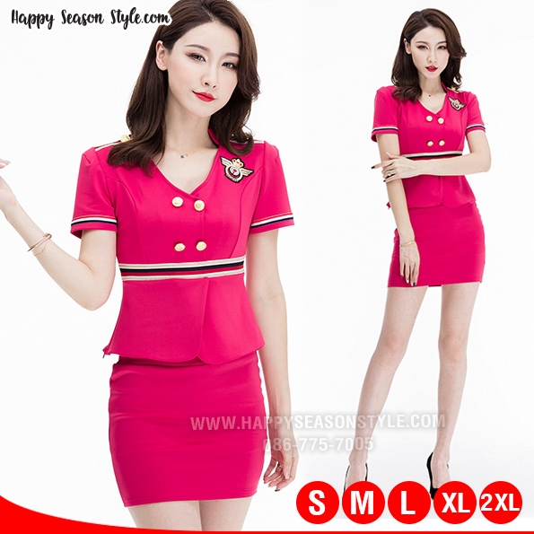 ชุดพนักงาน ชุดยูนิฟอร์ม ชุดแอร์ แอร์โฮสเตท พนักงานต้อนรับ พีอาร์