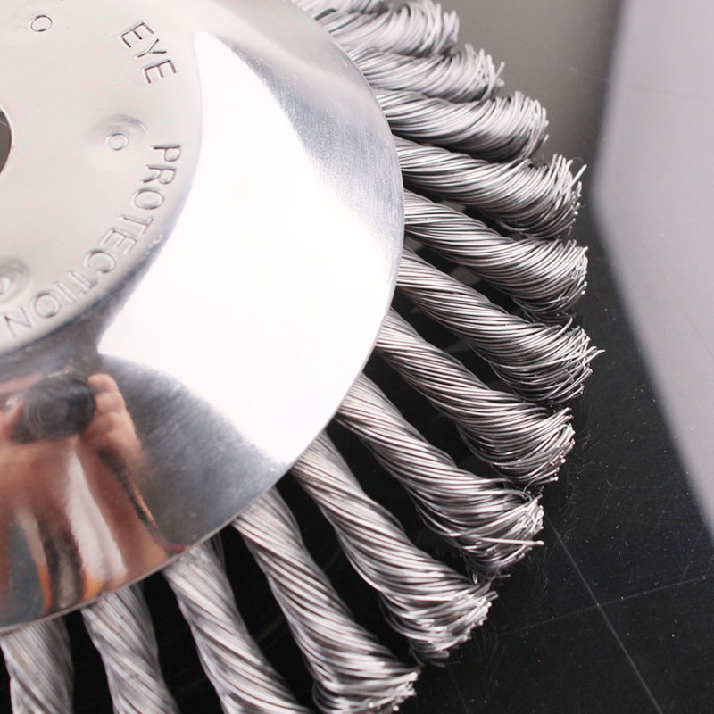 แปรงลวดถ้วยตัดหญ้า แปรงขัดพื้นใส่เครื่องตัดหญ้า ขนาด 8 นิ้ว