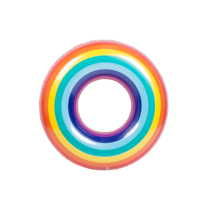 ห่วงยางกลมลายสายรุ้ง Rainbow Ring Pool Float